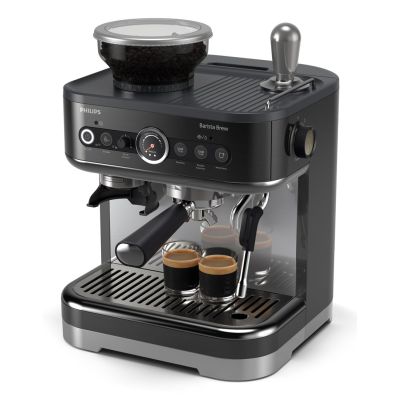 2. Philips PSA3218/10 Kaffeemaschine Barista Brew, 15 bar Pumpendruck, integrierter Milchaufschäumer, halbautomatisch, 1350 W, Schwarz
