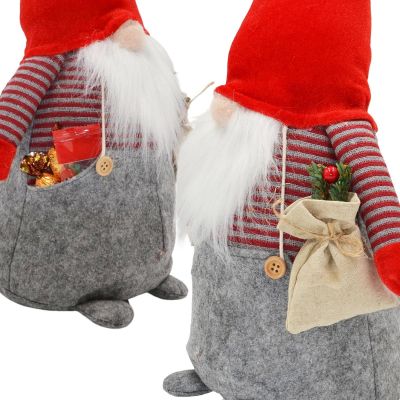 9. Dekorativer Weihnachtsmann, 50 cm, Junge mit Tasche und Beeren