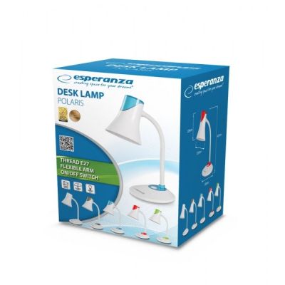 6. ESPERANZA POLARIS Schreibtischlampe Weiß ELD111W