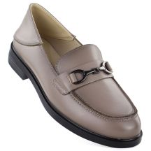 Damen-Ledermokassins beige Vinceza 18117