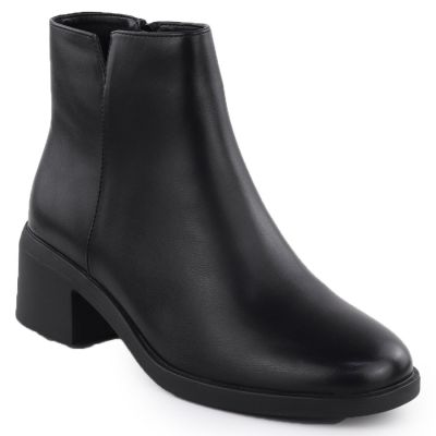 Gefütterte Damen-Ankle-Boots mit Blockabsatz, schwarz, Sergio Leone BT25239