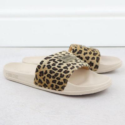 3. Damen-Strand-Flip-Flops mit Leopardenmuster für den Pool, beige SS274715