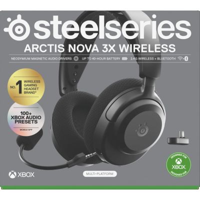 10. Steelseries Arctis Nova 3X Wireless für Xbox-Kopfhörer, Schwarz