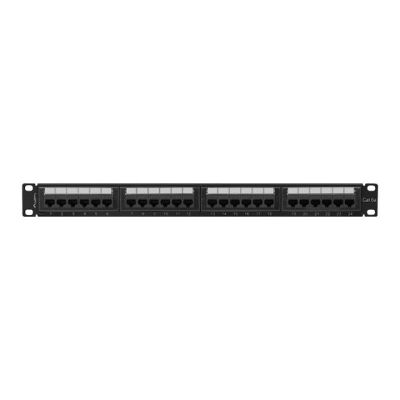 3. LANBERG Patchpanel, 24 Ports, 1 HE, 19" CAT.6A UTP, Schwarz, PPUA-1024-B