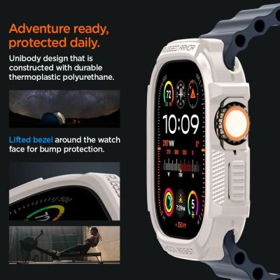 11. Spigen Rugged Armor Hülle für Apple Watch Ultra 1/2 (49 mm) – Beige