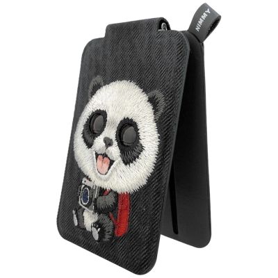 2. Nimmy New Big-Eye Cute Pets 2.0 Panda Magnet-Geldbörse mit Handyhalterung – Schwarz