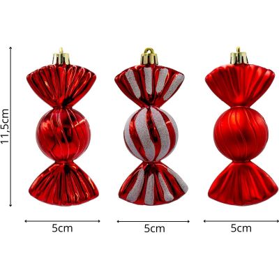 2. SICHERER KUNSTSTOFFKUGEL-MATRIX-BONBONS, 6 STÜCK, MICA-ROT