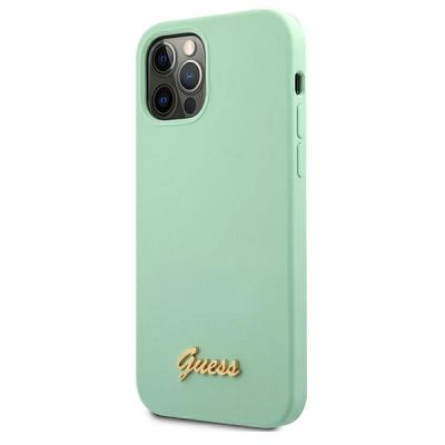 2. Guess Metal Logo Script Case für iPhone 12 Pro Max 6,7" - Grün