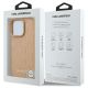 8. Karl Lagerfeld Leder-Monogramm-Metalllogo-MagSafe-Hülle für iPhone 16 Pro – Beige