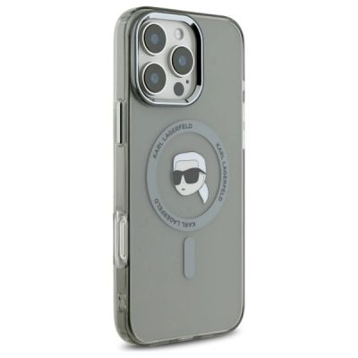 4. Karl Lagerfeld IML Metal Karl Head MagSafe Hülle für iPhone 16 Pro Max – Schwarz