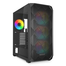 Sharkoon AK3 RGB Computergehäuse, schwarzes gehärtetes Glas