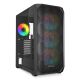 Sharkoon AK3 RGB Computergehäuse, schwarzes gehärtetes Glas