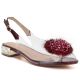 Damen-Transparentsandalen mit Verzierung, bordeauxrot D&A MR62-9072