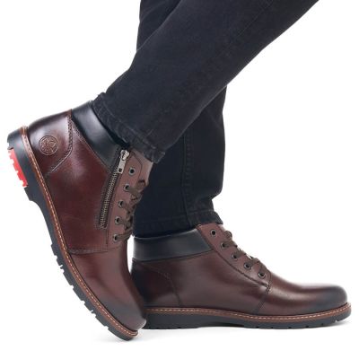 27. Rieker M RKR625 bequeme Lederstiefelette mit Wollfutter, braun