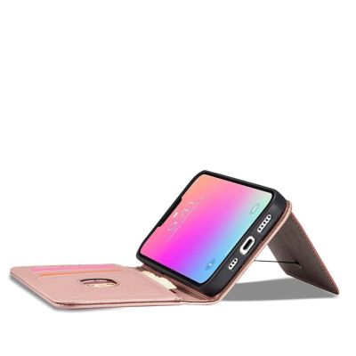 11. Magnetkarten-Etui für Samsung Galaxy S23+ Flip-Cover Geldbörsenständer pink