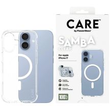 CARE by PanzerGlass Modisches Samba Case mit weißem MagSafe für iPhone 17 - Transparent