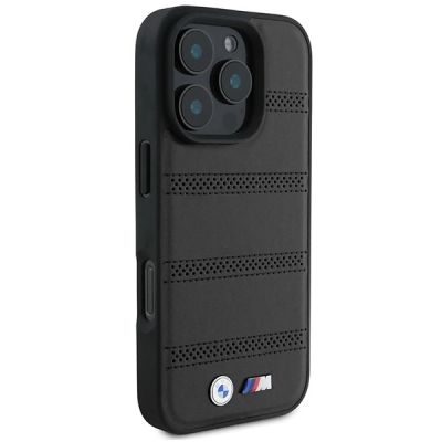 4. BMW M MagSafe-Hülle mit Perforation und Ziernähten für iPhone 16 Pro – Schwarz