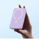 12. Baseus Magnetic Mini Inductive Powerbank 10000mAh 20W - Lila + USB-C - USB-C Kabel