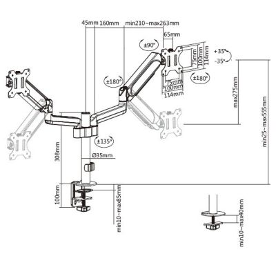 7. Tischhalterung für 32-Zoll-Flachbildschirm-Klemme