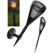2-in-1 Solar-Taschenlampe mit Flammeneffekt und 12 LEDs