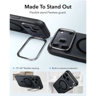 3. ESR Classic Hybrid Kickstand MagSafe Hülle für iPhone 18 Pro Max / 17 Pro Max – Mattschwarz