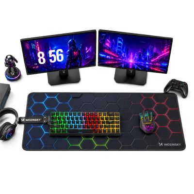 Wozinsky WPD-B800 Gaming-Schreibtischunterlage 800x300mm, wasserfest, mit Muster – Schwarz