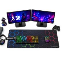 Wozinsky WPD-B800 Gaming-Schreibtischunterlage 800x300mm, wasserfest, mit Muster – Schwarz