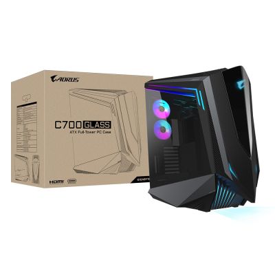 3. Gigabyte AORUS C700 GLASS ATX FullTower Gehäuse Schwarz mit Sichtfenster ohne Netzteil