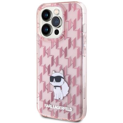 2. Karl Lagerfeld Monogram Choupette Hülle für iPhone 15 Pro Max – Rosa