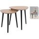 Couchtisch mit 3 Beinen, Holzplatte, 2er-Set
