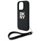 5. DKNY Wrist Strap Stock Logo Hülle für iPhone 16 Pro – Schwarz