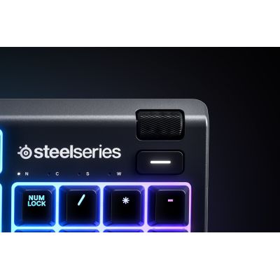 6. SteelSeries Apex 3 Gaming-Tastatur, US-Layout, kabelgebunden, schwarz SteelSeries Apex 3 Gaming-Tastatur IP32 wasserfest zum Schutz vor Spritzern, anpassbare 10-Zonen-RGB-Beleuchtung reagiert auf Spiele und Discord, flüsterleise Gaming-Schalter halten