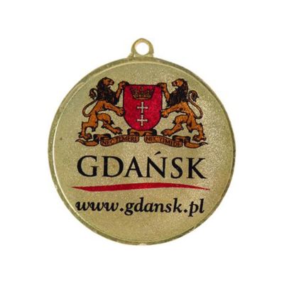 2. Goldmedaille mit Platz für ein 25-mm-Emblem – Stahlmedaille mit Luxor-Jet-Druck