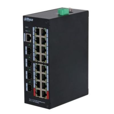 2. Dahua Technology HS4420-16GT-190 Netzwerk-Switch, Managed L2 Gigabit Ethernet (10/100/1000), PoE-fähig, Desktop, Schwarz