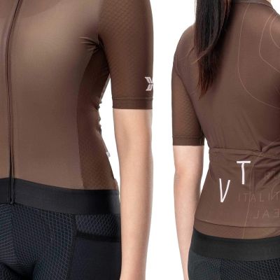 3. Rockbros 15110007005 TVI Damen-Radtrikot Kurzarm Größe L - Braun