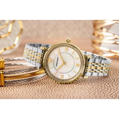 5. Emporio Armani Gianni T-Bar Damenuhren-Geschenkset AR80086SET + Box