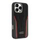 2. Audi Echtleder MagSafe iPhone 16 Pro Max 6,9" schwarz-rot/schwarz-rot Hardcase AU-TPUPCMIP16PM-R8/D3-RD