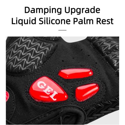 2. Rockbros S169BR XL Fahrradhandschuhe mit Gel-Einsätzen – Schwarz und Rot