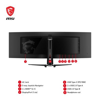 6. MSI MPG 491CQPDE QD-OLED-Computermonitor 124,5 cm (49 Zoll) 5120 x 1440 Pixel DQHD Schwarz