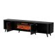 5. VOLARE TV-Schrank 200x39x49 schwarz/san sebastian + Kamin