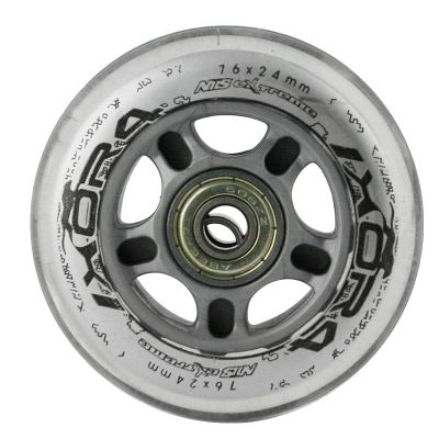 11. PU 76x24 82A TRANSPARENT (4 Stück) + ABEC-7 (8 Stück) NILS EXTREME SET