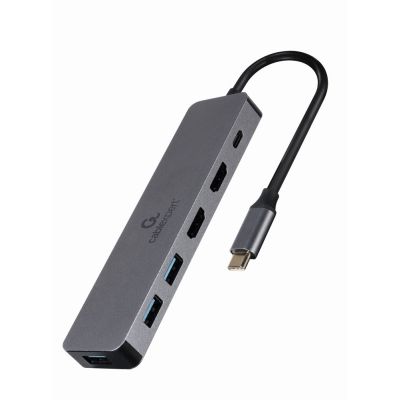 4. GEMBIRD MULTI-ADAPTER USB TYP-C 3-IN-1 SILBERNER HUB USB, HDMI, PD (100W)