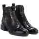 7. Damen-Ankle-Boots aus Leder mit Absatz in Schwarz und Silber D&A S.Barski LZ62-2043