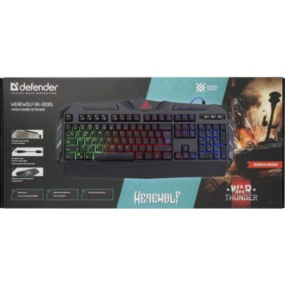 2. DEFENDER Gaming-Membrantastatur WEREWOLF GK-120DL mit RGB-Beleuchtung 45124