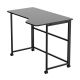 8. MACLEAN Klappschreibtisch mit Rollen, schwarz, mobil, 100 x 65 cm, max. 50 kg, abgewinkelt, L-förmig, MC