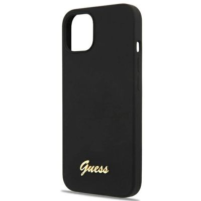5. Guess GUHMP13MLSLMGBK iPhone 13 6.1" schwarz/schwarz Hardcase Silikon Script Gold Logo Magsafe