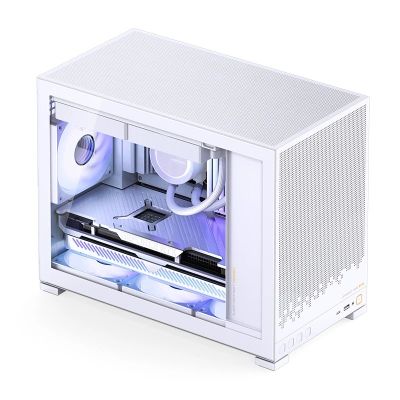 28. Jonsbo D32 STD PC-Gehäuse, Weiß, Mini-Gehäuse, mATX, gehärtetes Glas – Weiß
