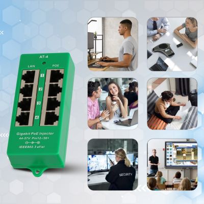 23. Extralink Gigabit PoE Injector 4 Port Active, 4 Gigabit 802.3at/af Ports, Modus A