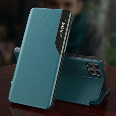 4. Eco Leather View Case booktype case schutzhülle aufklappbare hülle Samsung Galaxy A22 4G blau