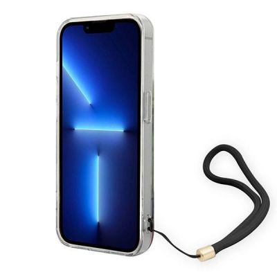 4. Guess GUOHCP14LHFLSB iPhone 14 Pro 6.1 "blau / blauer Hardcase Flower Strap